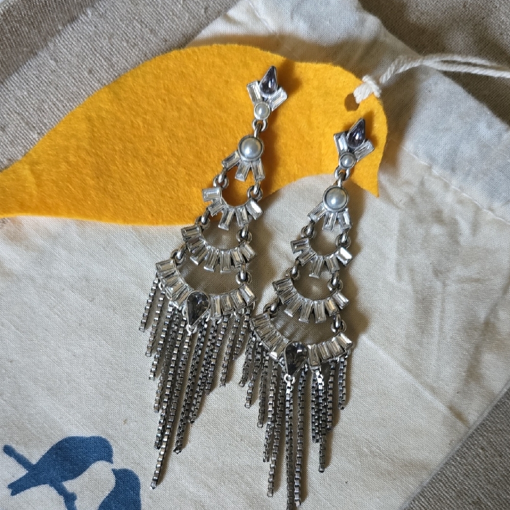 Elegant Silver Chandelier Earrings